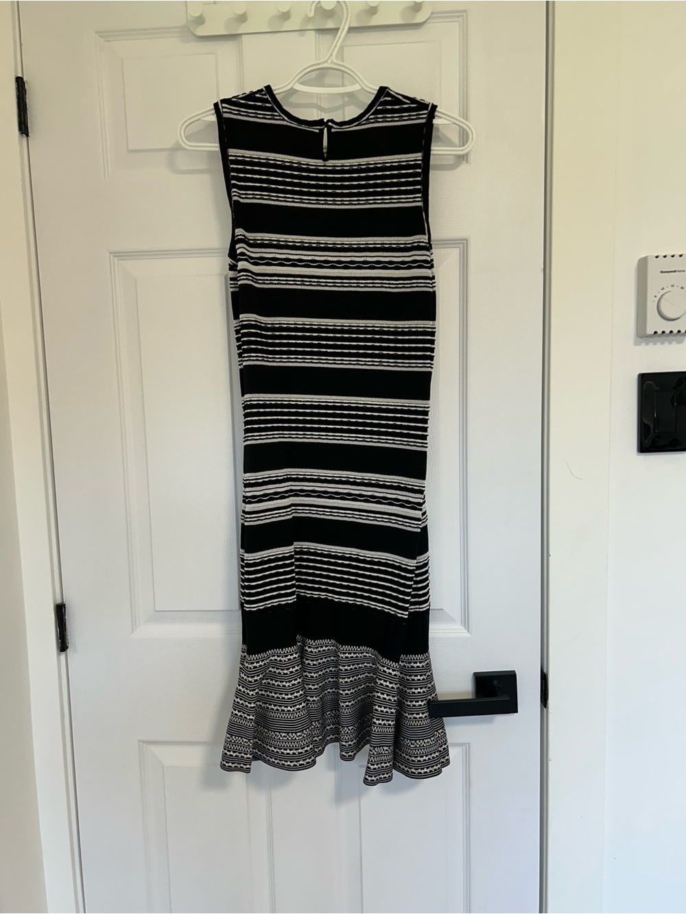 Tristan Black and White Striped Knit Midi Dress - Picture 3 of 6